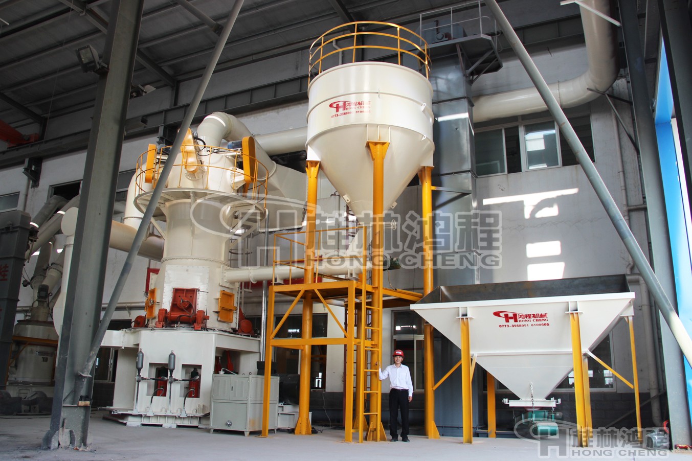 桂林鴻程新型磨粉設(shè)備，方解石超細粉立磨機，立磨，80-2500目方解石粉超細立磨粉機：HLMX系列超細立式磨粉機